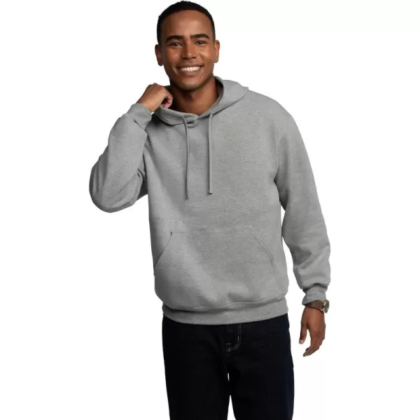 Fruit of the Loom Mens Eversoft Fleece Hoodies Moisture Wicking ampamp Breathable Pullover Hooded SweatshirtGrey Heather Pullover