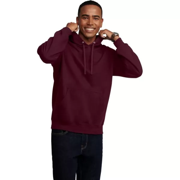 Fruit of the Loom Mens Eversoft Fleece Hoodies Moisture Wicking ampamp Breathable Pullover Hooded SweatshirtMaroon Pullover