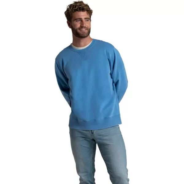 Fruit of the Loom Mens Eversoft Fleece Sweatshirts Moisture Wicking ampamp Breathable Crewneck SweatshirtGarment Dyed Favorite Blue