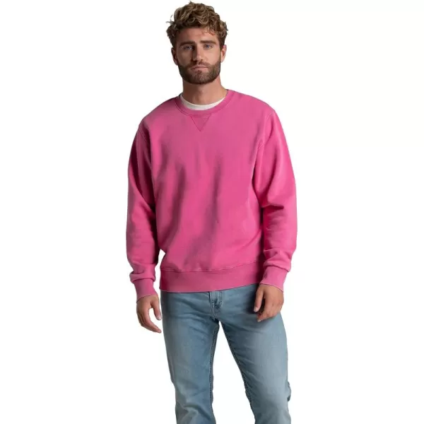 Fruit of the Loom Mens Eversoft Fleece Sweatshirts Moisture Wicking ampamp Breathable Crewneck SweatshirtGarment Dyed Pink Flash