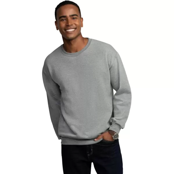 Fruit of the Loom Mens Eversoft Fleece Sweatshirts Moisture Wicking ampamp Breathable Crewneck SweatshirtGrey Heather