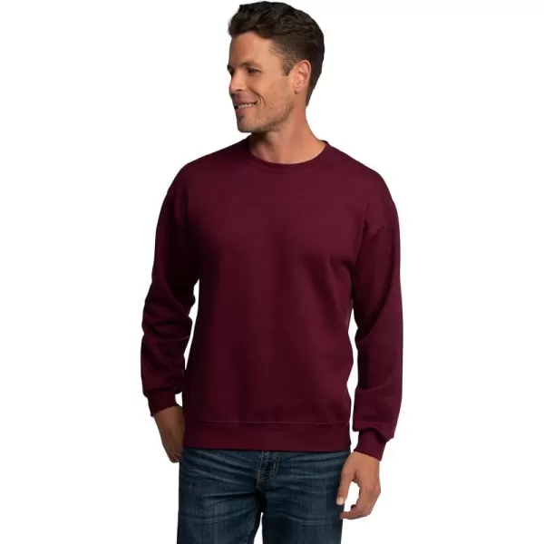 Fruit of the Loom Mens Eversoft Fleece Sweatshirts Moisture Wicking ampamp Breathable Crewneck SweatshirtMaroon