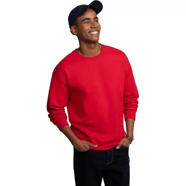 Fruit of the Loom Mens Eversoft Fleece Sweatshirts Moisture Wicking ampamp Breathable Crewneck SweatshirtRed