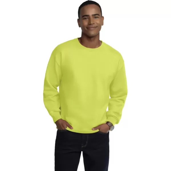 Fruit of the Loom Mens Eversoft Fleece Sweatshirts Moisture Wicking ampamp Breathable Crewneck SweatshirtSafety Green