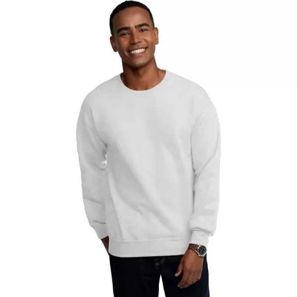 Fruit of the Loom Mens Eversoft Fleece Sweatshirts Moisture Wicking ampamp Breathable Crewneck SweatshirtWhite