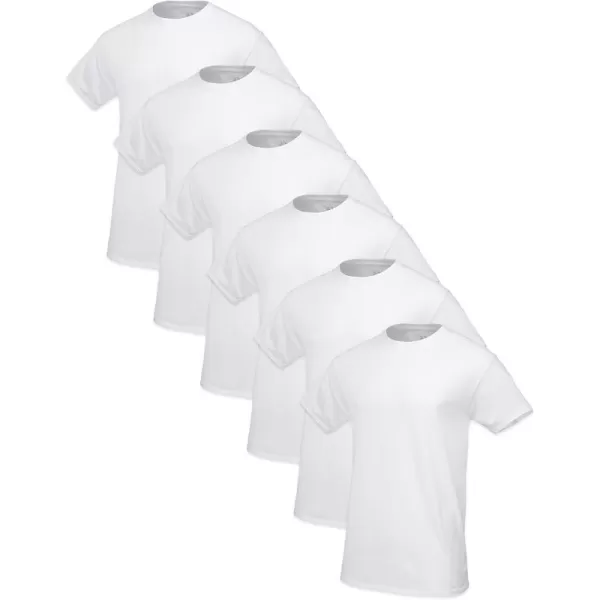 Fruit of the Loom mens Eversoft Cotton Short Sleeve Pocket Tshirts Breathable ampamp Tag FreeBig Man  Crew  6 Pack White