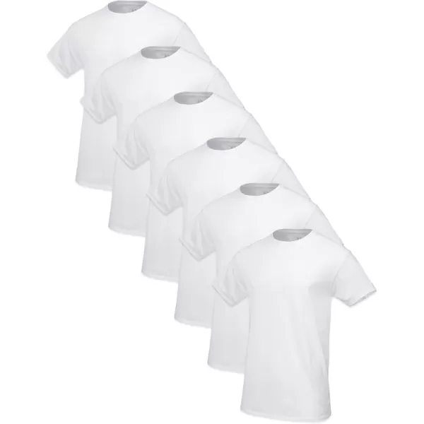 Fruit of the Loom mens Eversoft Cotton Short Sleeve Pocket Tshirts Breathable ampamp Tag FreeTall Man  Crew  6 Pack White