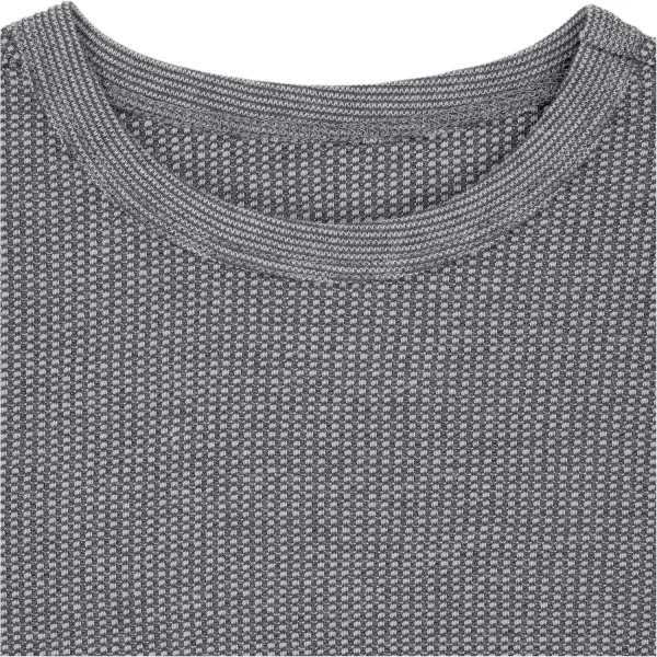 Fruit of the Loom Boys Premium 2Pack Thermal Waffle Crew TopBlackHeather Greystone