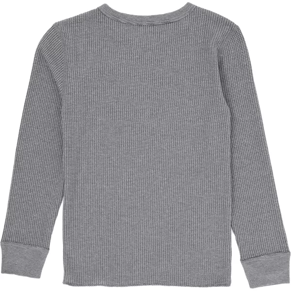 Fruit of the Loom Boys Premium 2Pack Thermal Waffle Crew TopBlackHeather Greystone