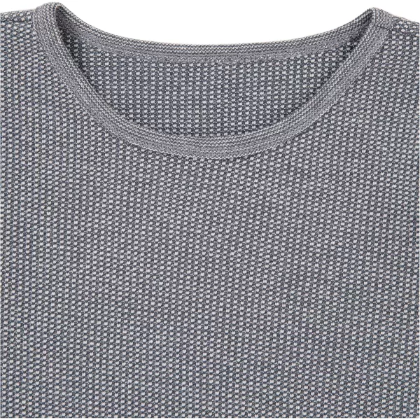 Fruit of the Loom Girls Premium 2Pack Thermal Waffle Crew TopBlackHeather Greystone