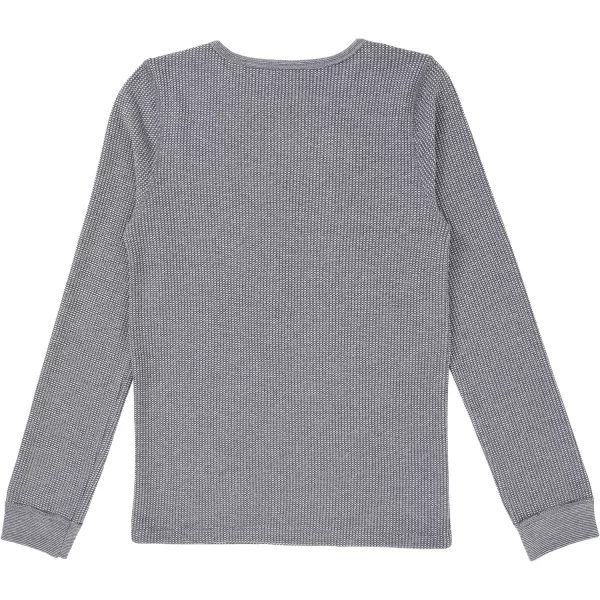 Fruit of the Loom Girls Premium 2Pack Thermal Waffle Crew TopBlackHeather Greystone