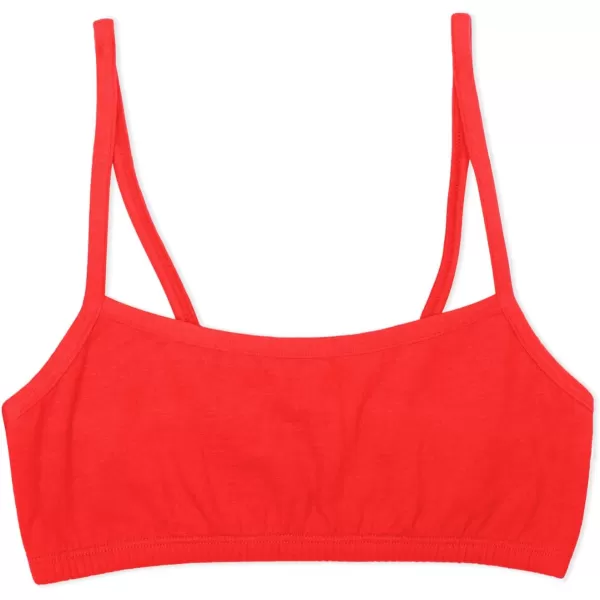 Fruit of the Loom Girls Spaghetti Strap Sports BraBlackRed HotWhite