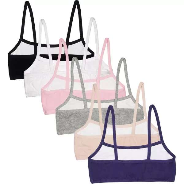 Fruit of the Loom Girls Spaghetti Strap Sports BraBlueberryBlackGreyWhiteSandBlush