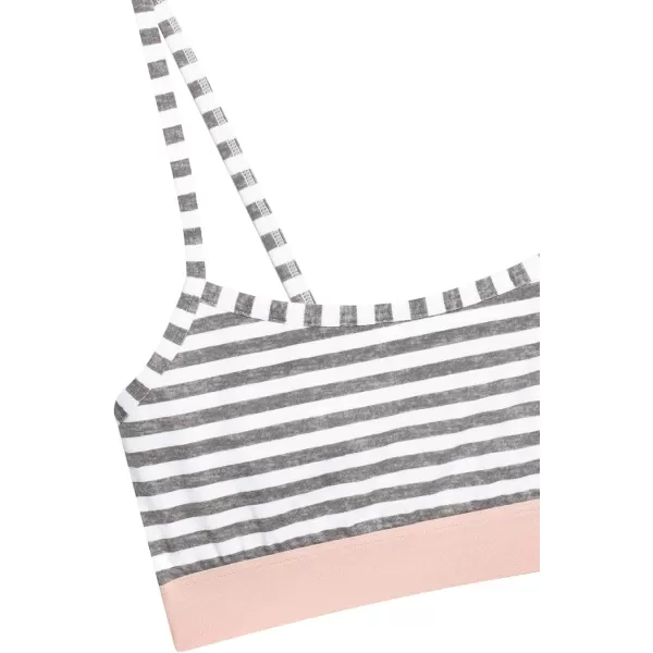 Fruit of the Loom Girls Spaghetti Strap Sports BraGrey StripeGreyWhite