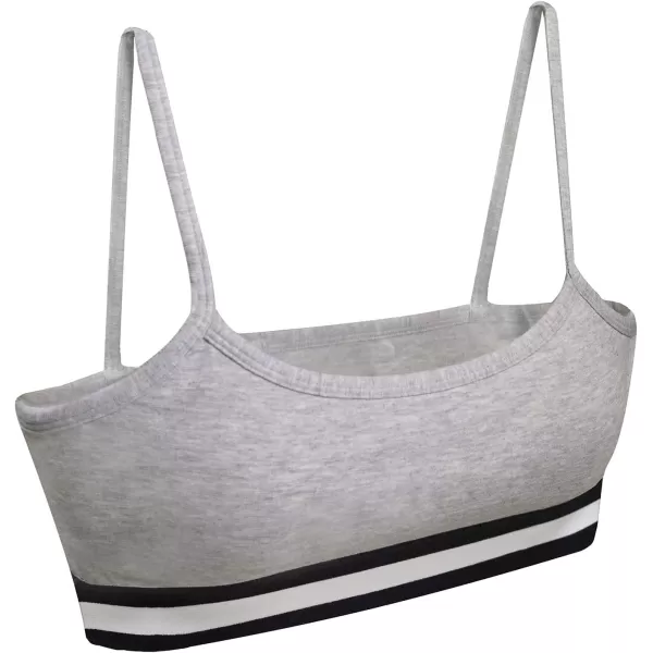 Fruit of the Loom Girls Spaghetti Strap Sports BraGrey StripeGreyWhite