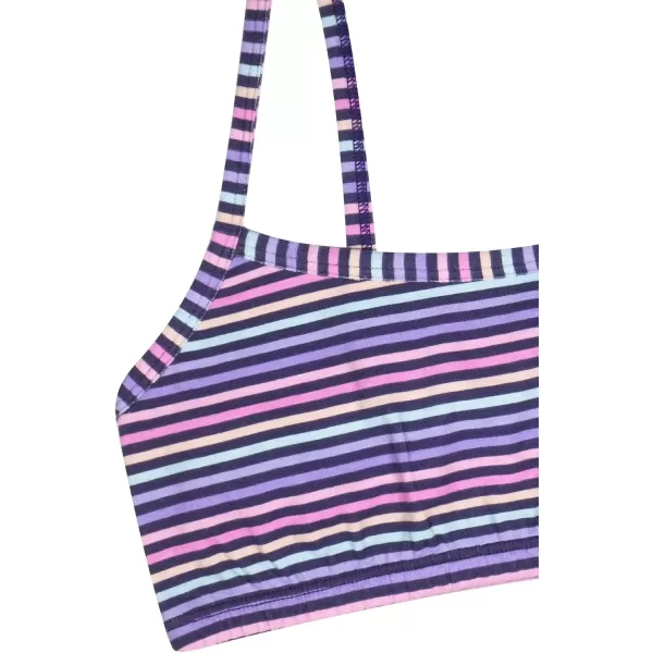 Fruit of the Loom Girls Spaghetti Strap Sports BraHappy StripeWhiteEyeshadow