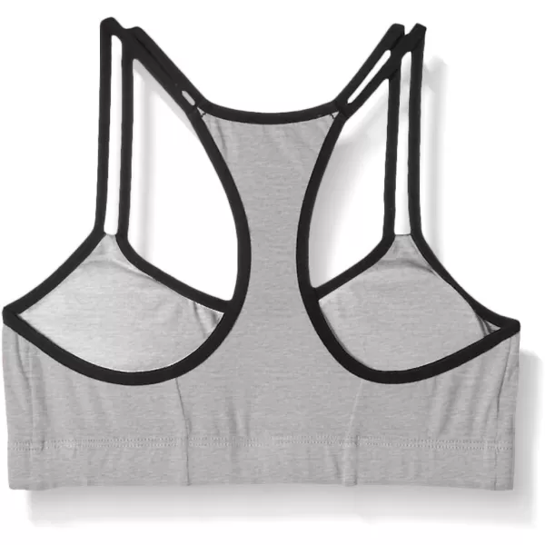 Fruit of the Loom Girls Spaghetti Strap Sports BraHeather GreyBlack HueWhite