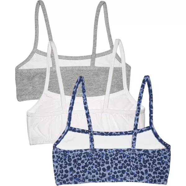 Fruit of the Loom Girls Spaghetti Strap Sports BraMulti LeoWhiteGrey Heather