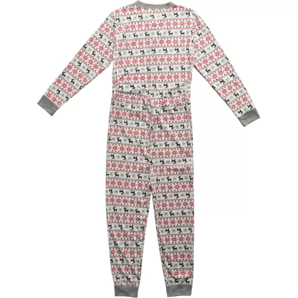 Fruit of the Loom Kids Premium Thermal Waffle Union SuitFair Isle White