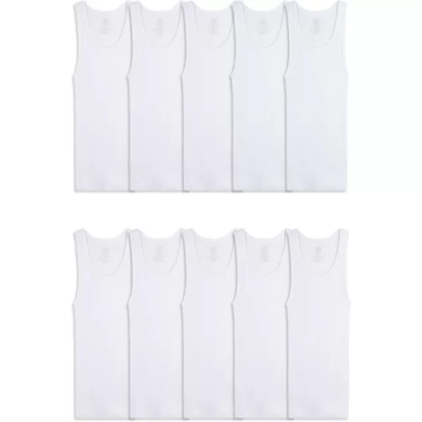 Fruit of the Loom Boys Cotton White T ShirtTank  Boys  10 Pack  White