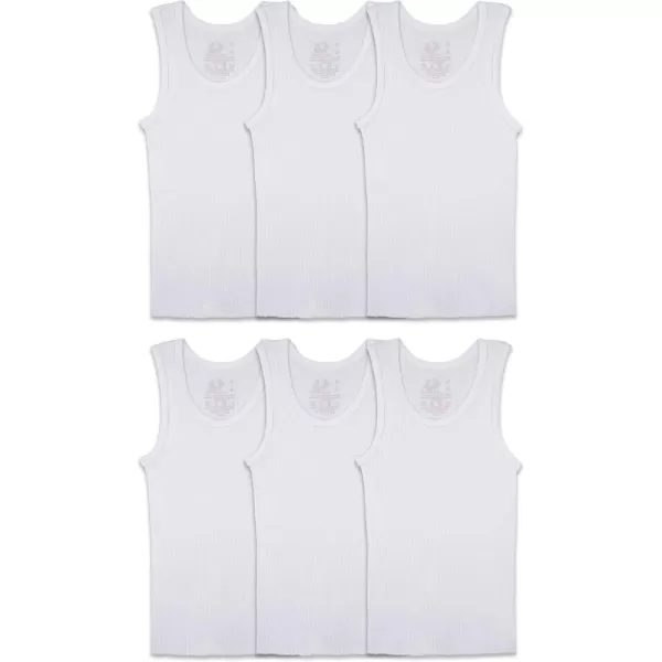 Fruit of the Loom Boys Cotton White T ShirtTank  Toddler  6 Pack  White