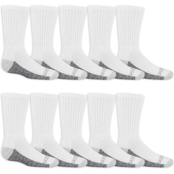 Fruit of the Loom Boys Dual Defense Crew Socks 10 PackWhite