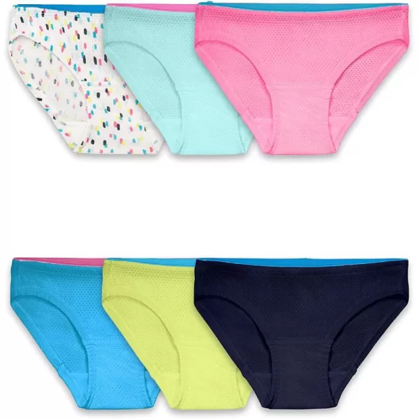 Fruit of the Loom Girls Breathable UnderwearBikini  6 Pack  Assorted