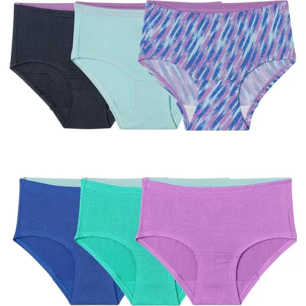 Fruit of the Loom Girls Breathable UnderwearBrief  6 Pack  Assorted