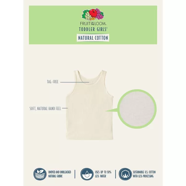 Fruit of the Loom Girls Undershirts Camis ampamp TanksToddler Tank  12 Pack  Natural Cotton