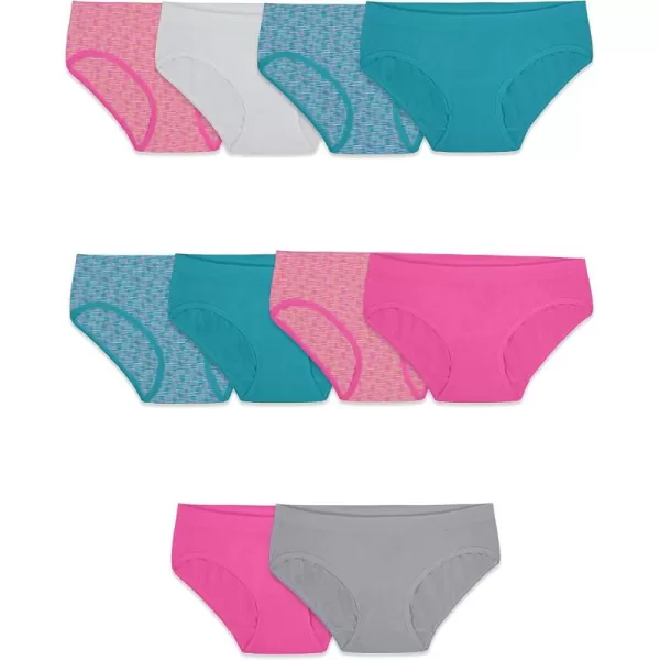 Fruit of the Loom Girls Seamless Underwear MultipackHipster  10 Pack  Assorted