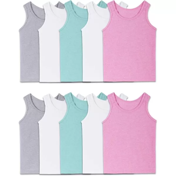 Fruit of the Loom Girls Undershirts Camis ampamp TanksToddler Tank  10 Pack  Assorted