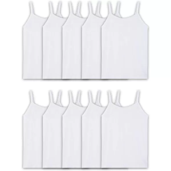 Fruit of the Loom girls Undershirts Camis ampamp TanksCami  10 Pack  White