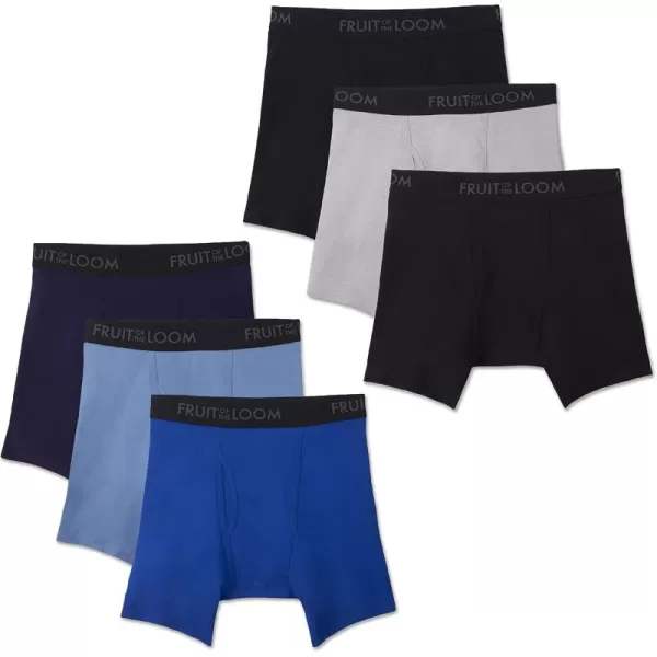 imageFruit of the Loom Mens Breathable Boxer Briefs Moisture Wicking Underwear Assorted Color MultipacksCotton Mesh  BlueBlackGrey