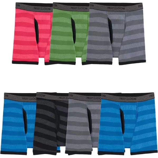 imageFruit of the Loom Boys Boxer Briefs with Coolzone Fly7 Pack  Assorted Stripes