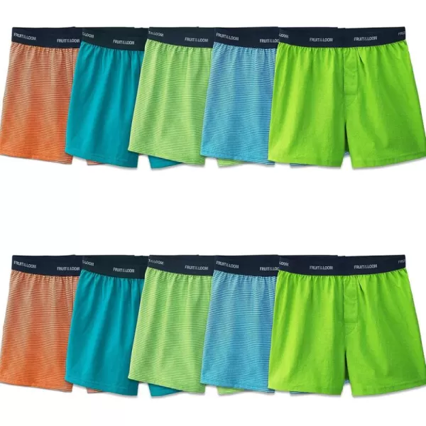 imageFruit of the Loom Boys Boxer ShortsKnit  10 Pack  Assorted