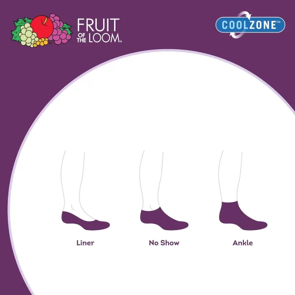 imageFruit of the Loom Women Coolzone No Show with Tab Socks 6 PackWhite Assortment W Tab