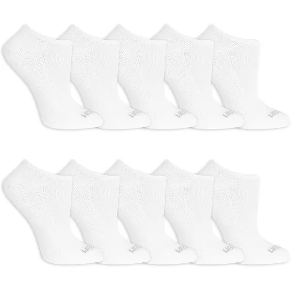 imageFruit of the Loom Women Everyday Soft Cushioned No Show Socks 10 PackWhite