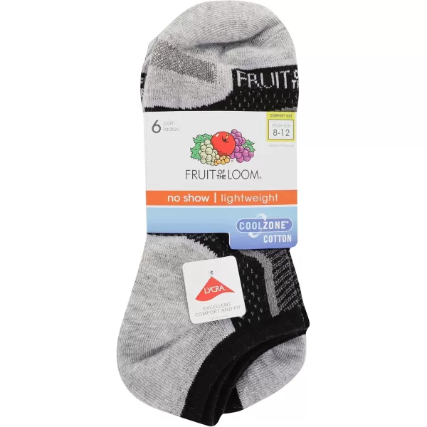 imageFruit of the Loom Womens Coolzone Active Lightweight Cotton SocksBlack