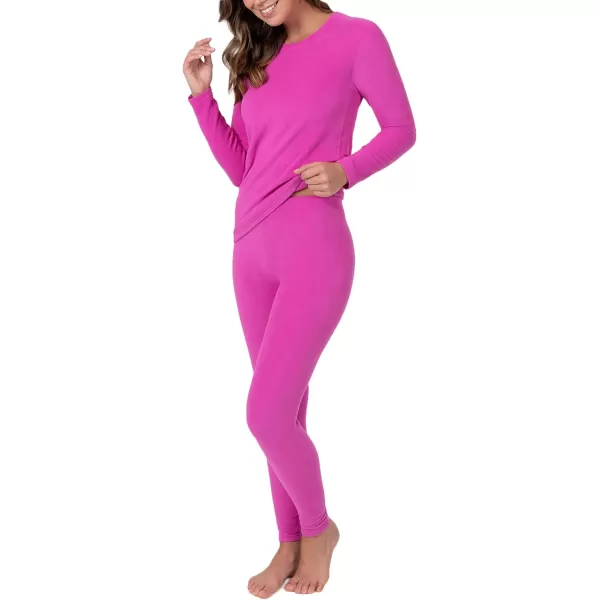 imageFruit of the Loom Womens Stretch Fleece Lined Thermal Long Johns Underwear SetBerry Smoothie