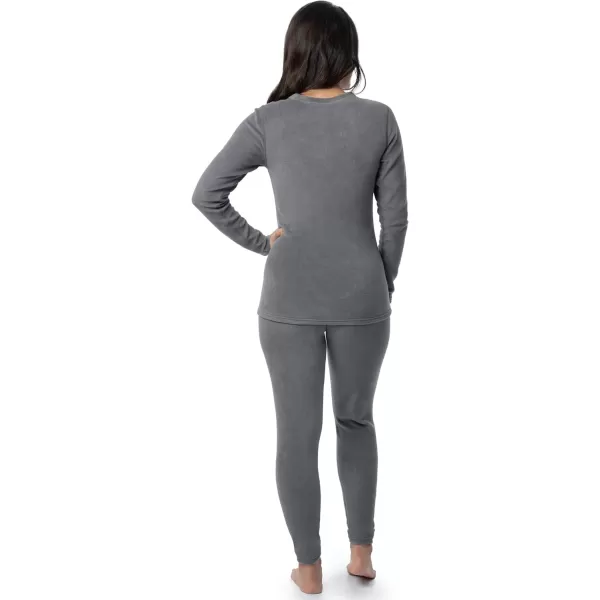 imageFruit of the Loom Womens Stretch Fleece Lined Thermal Long Johns Underwear SetGrey