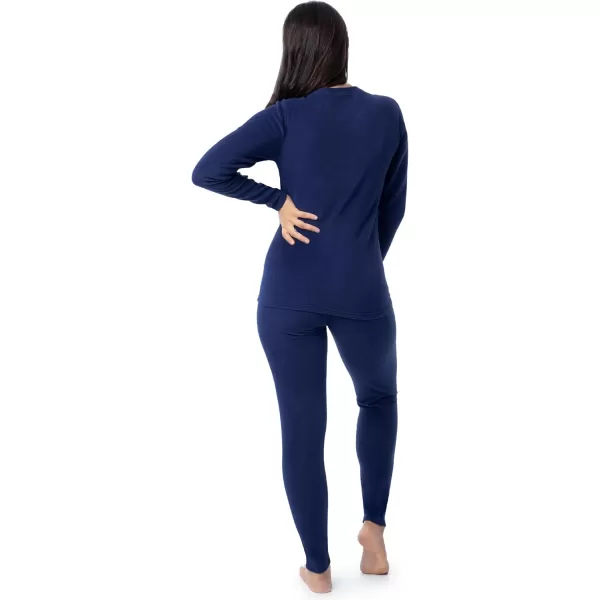 imageFruit of the Loom Womens Stretch Fleece Lined Thermal Long Johns Underwear SetIndigo Ocean