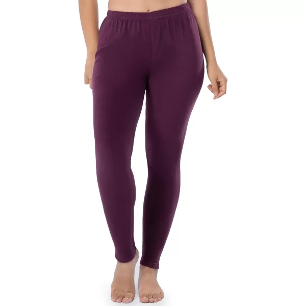 imageFruit of the Loom Womens Stretch Fleece Lined Thermal Long Johns Underwear SetPlum