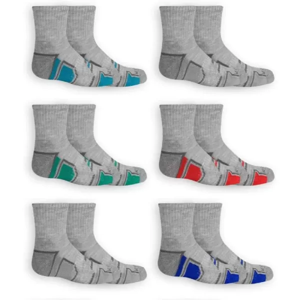 imageFruit of the Loom Boys Everyday Active Ankle Socks 12 PackGrey