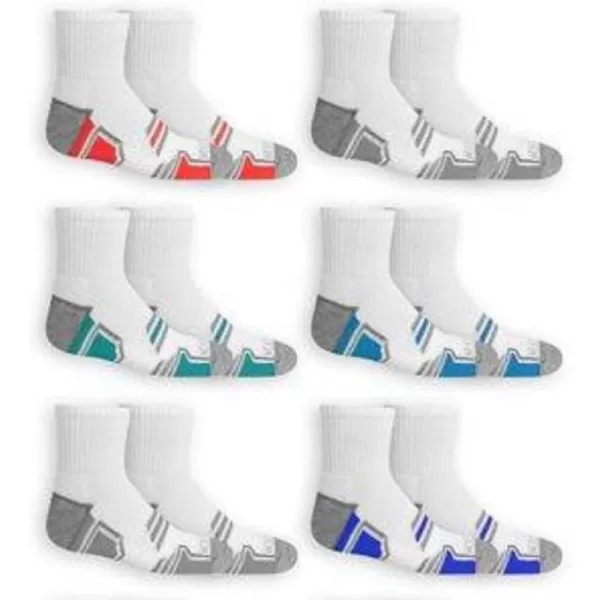 imageFruit of the Loom Boys Everyday Active Ankle Socks 12 PackWhite