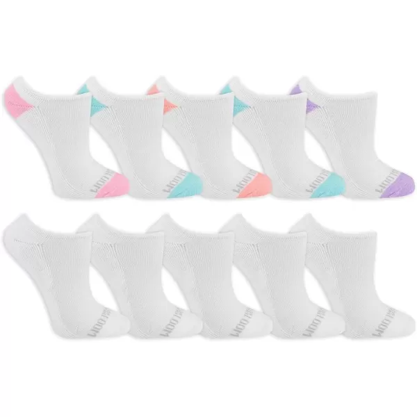 imageFruit of the Loom Women Everyday Soft Cushioned No Show Socks 10 PackWhite Assortment