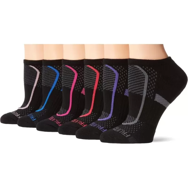 imageFruit of the Loom Women Lightweight Coolzone No Show Socks 6 PackBlack Assortment