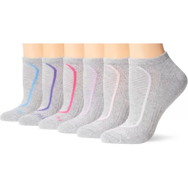 imageFruit of the Loom Women Lightweight Coolzone No Show Socks 6 PackGrey Assortment