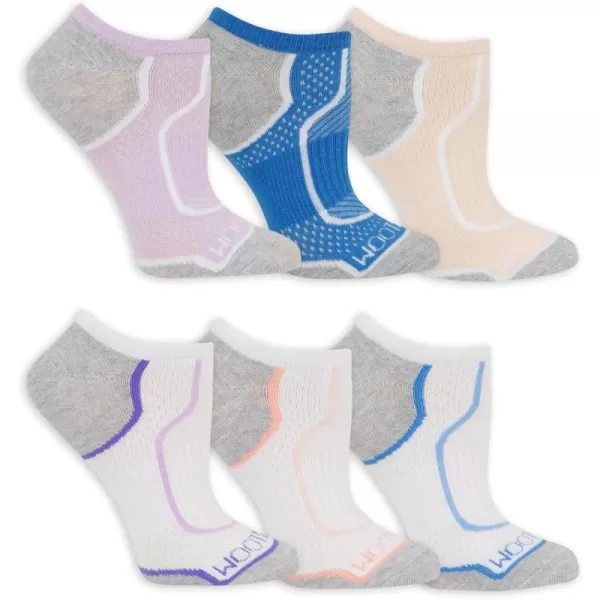 imageFruit of the Loom Women Lightweight Coolzone No Show Socks 6 PackMulticolor Assortment