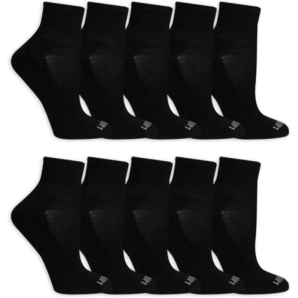 imageFruit of the Loom Womens Everyday Soft Cushioned Ankle Socks 10 PackBlack