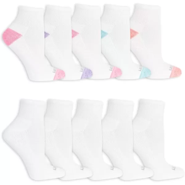 imageFruit of the Loom Womens Everyday Soft Cushioned Ankle Socks 10 PackWhite Assorted